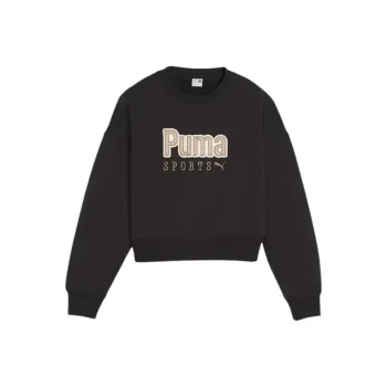 PUMA TEAM Oversized Crew Sweatshirt Women's Black