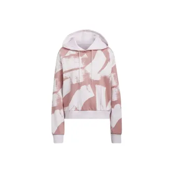 Adidas Essentials Print Relaxed Hoodie Sweatshirt Women's Pink