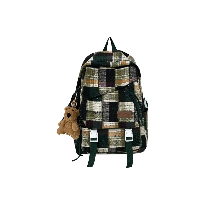 Tibai Nylon Backpack Regular Unisex Red/Yellow/Green-17