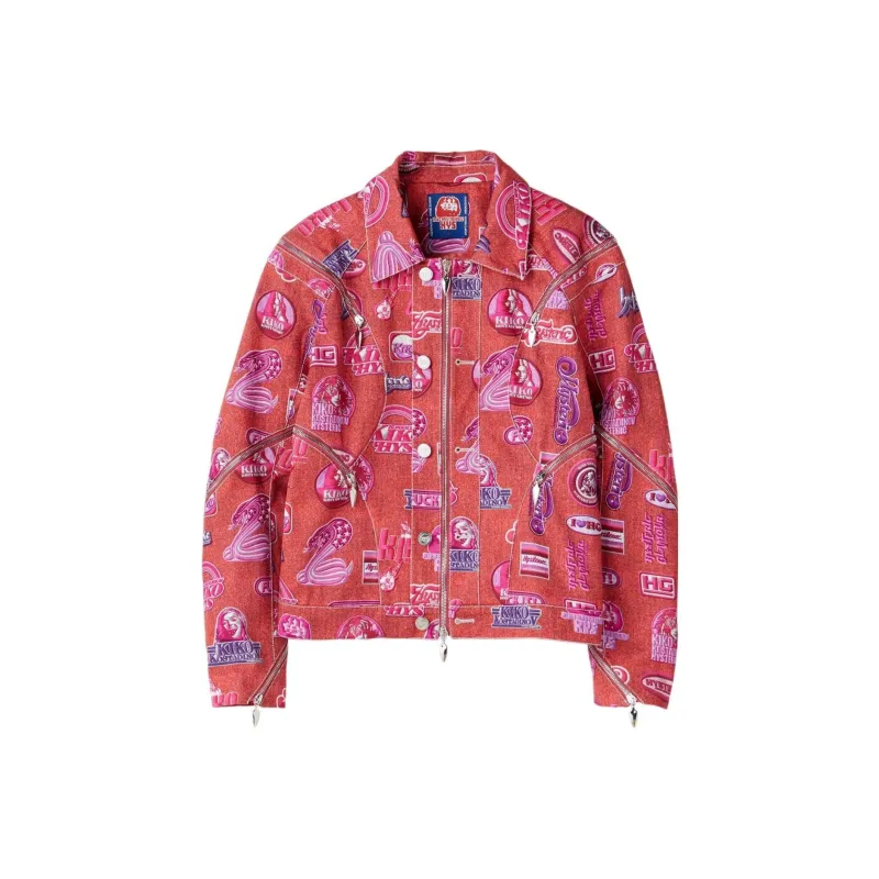 HYSTERIC GLAMOUR X Kiko Kostadinov Women's Zip Moto Jacket Pink-0