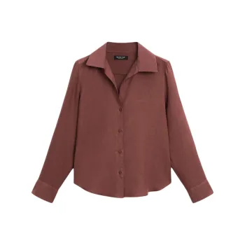 Massimo Dutti Shirt Women's Red Brown