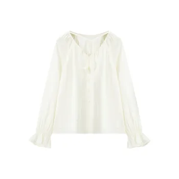 LEDIN Chiffon Shirt Women's Cream Beige