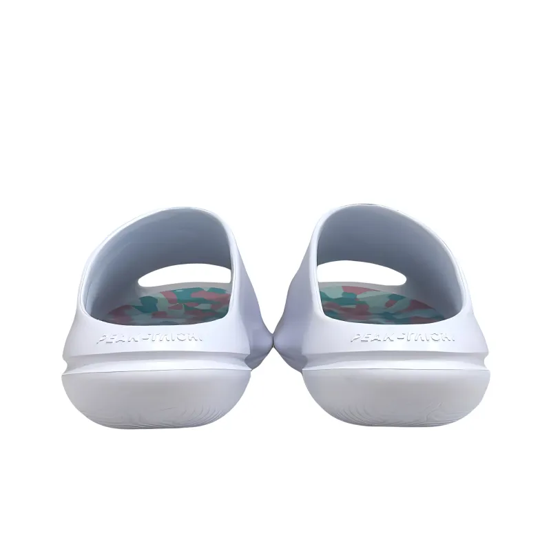 PEAK Very Small Fat Drag Antibacterial Massage Cushioning Slide Slippers Men's White Pink Green-3