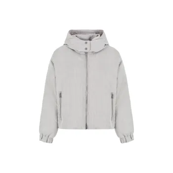 EMPORIO ARMANI Asv Water repellent Corduroy Down Jacket With Hood And Recycled Down