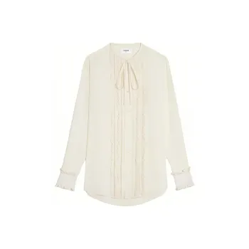 CELINE Frilled Romy Shirt In Silk Crepe And Acetate