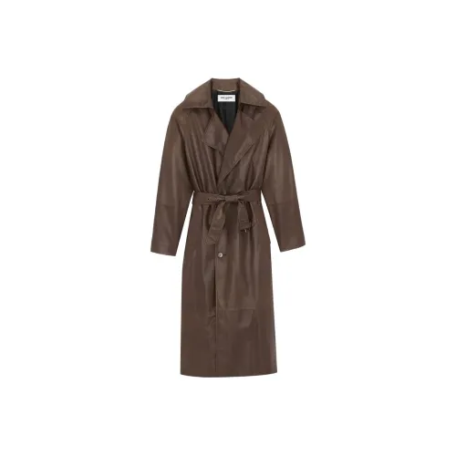 SAINT LAURENT Coats Women's Brown