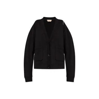 MARNI Logo Embroidered Button Up Cardigan
