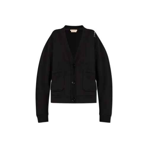MARNI Logo Embroidered Button Up Cardigan