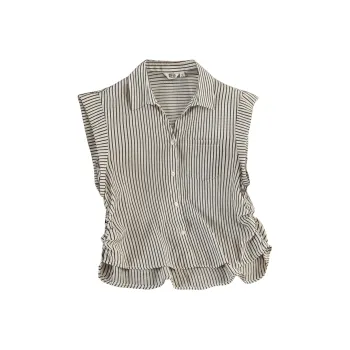 TOUCH Shirt Women's Navy Blue Stripes
