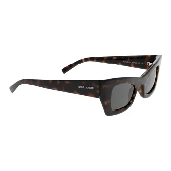 SAINT LAURENT Bio Nylon Irregular Shape Sunglasses Women's Havana