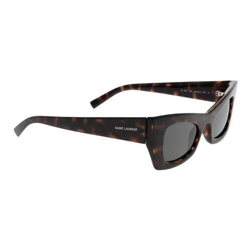 SAINT LAURENT Bio Nylon Irregular Shape Sunglasses Women's Havana