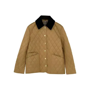 Burberry Diamond Quilted Button Up Jacket