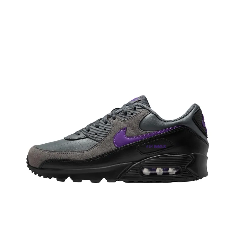 Nike Air Max 90 Low Top Running Shoes Unisex Black Purple-0