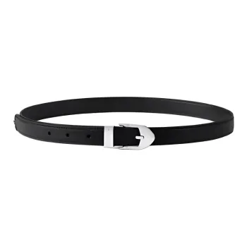 LOUIS VUITTON Leather, Metal Parts Leather Belts Women's Black Width 2CM