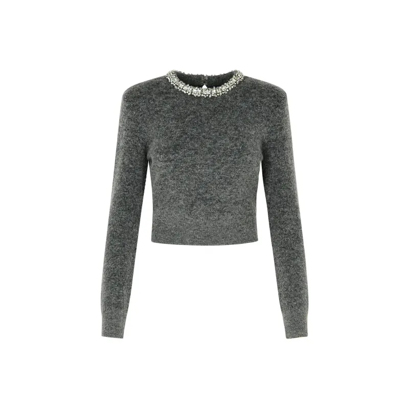 Self portrait Embellished Knitted Top-0