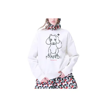MARDI MERCREDI FW24 SWEATSHIRT DDANJI CH.02_WHITE BLACK Sweatshirt Korean Style Women's White/Black