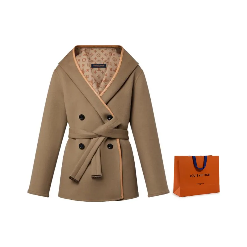 LOUIS VUITTON 1ABT6Z 3D Monogram Double Breasted Wrap Coat-5
