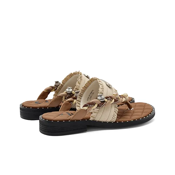 SUGARSU Rubber Sole Abrasion Resistant Slip Resistant Flip Flops Women's Yellow-3
