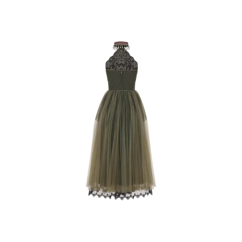 DIOR Sleeveless Dress Women's Dark Green-1