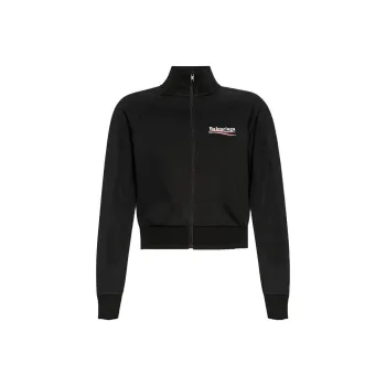 Balenciaga Logo Printed Zip Up Jacket