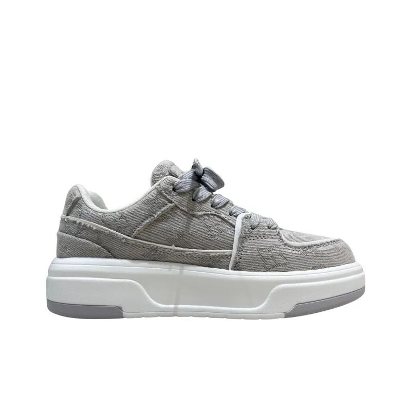 MQGAll Slip Resistant, Abrasion Resistant, Breathable Low Top Skateboard Shoes Unisex Gray-1