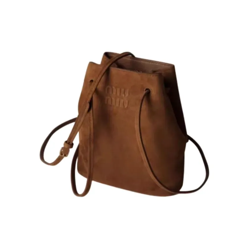 MIU MIU Lambskin Bucket Bag, Handbag, Shoulder Bag Mini Women's Cocoa Brown-1