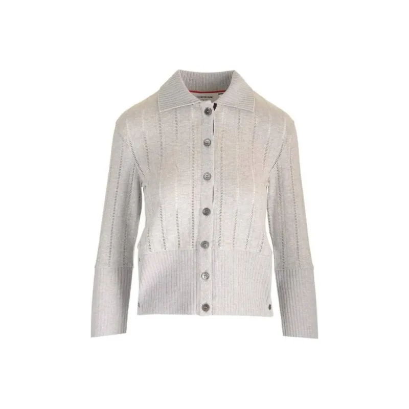 THOM BROWNE Buttoned Straight Hem Cardigan-0