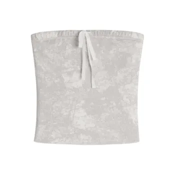 Hollister Strapless Top Women's Gray All Over Print