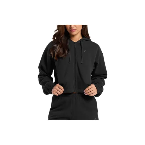 GYMSHARK FLEECE ZIP HOODIE Sweatshirt Women's Black