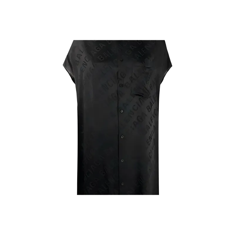 Balenciaga Short Sleeved Dresses Women's Black-4