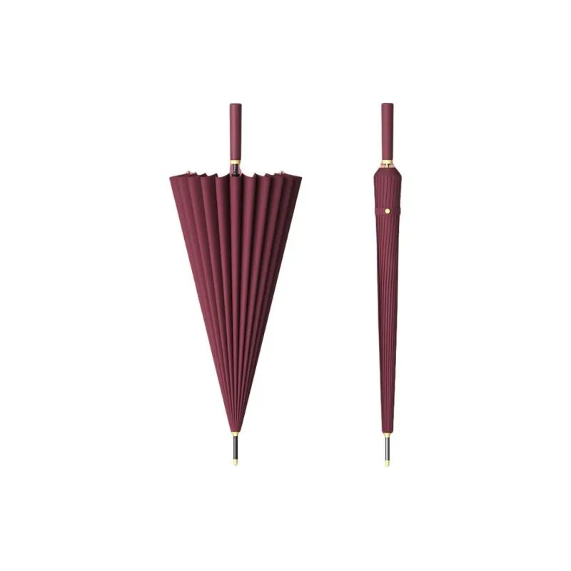 Watermelon Vine Minimalist Long Handle Automatic Umbrella With Reinforced Windproof Design, Thickened Business Umbrella-0