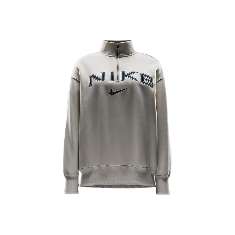 Nike Sportswear Phoenix Fleece Women's Oversized 1/4 Zip Logo Top-0