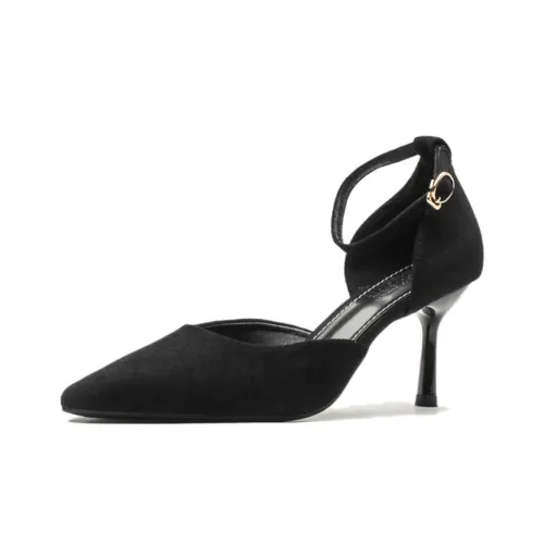 Than Than Me Slim Heel High Heels Women's Black