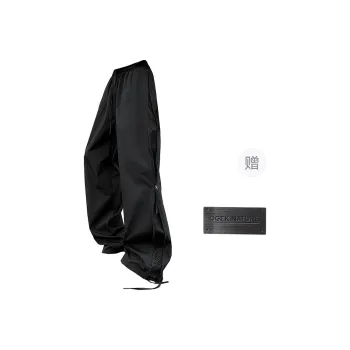 OGEK Casual Pants Unisex Black Comes With Brooch