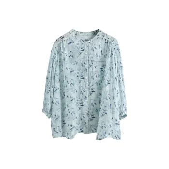 Cypress House Shirt Women's Blue Green Leaves