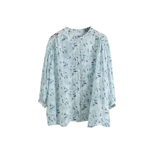 Cypress House Shirt Women's Blue Green Leaves