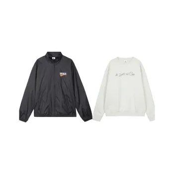 Nike Casual Sportswear Unisex Set Black Jacket+Beige Sweatshirt