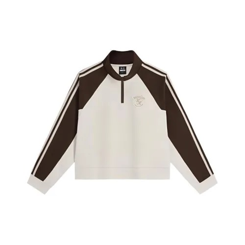 XTEP Sweatshirt Women's Cotton White/Volcanic Brown