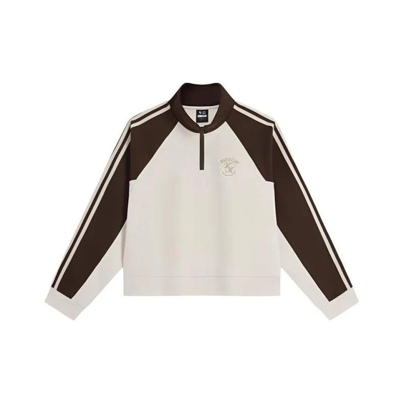 XTEP Sweatshirt Women's Cotton White/Volcanic Brown-0
