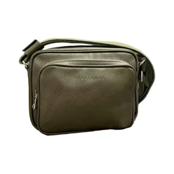 LONGCHAMP Le Foulonné Cow Leather Camera Bag, Crossbody Bag, Shoulder Bag Trumpets Men's Khaki