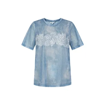 JZ. ANNAKRO Chiffon Shirt Women's Sky Blue