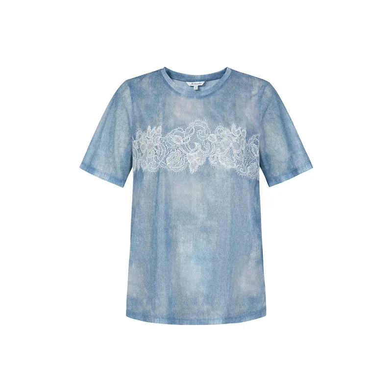 JZ. ANNAKRO Chiffon Shirt Women's Sky Blue-0