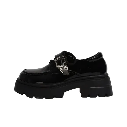 LXVB Casual Single Shoes 5.5cm Women's Black
