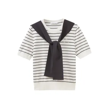 SHUIYUNJIAN Knitwear Women's Light Gray Strip