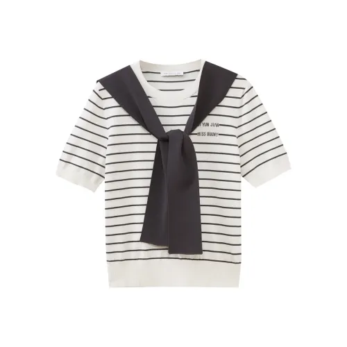 SHUIYUNJIAN Knitwear Women's Light Gray Strip
