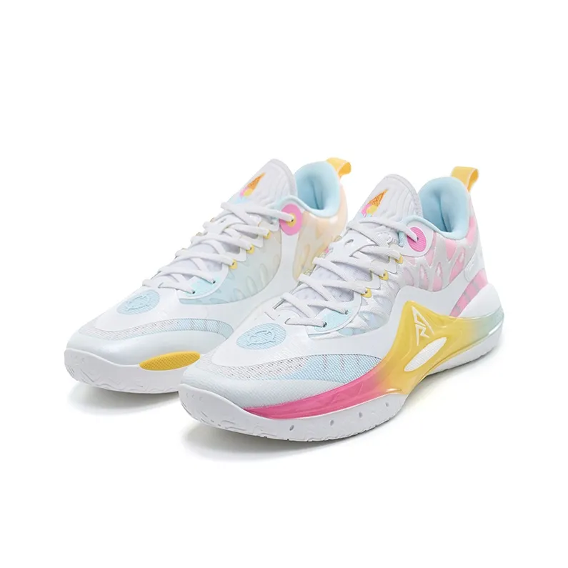 RIGORER Rieves Second Generation Basketball Shoes Men Low Top Lake Blue/Genuine White/Fondant Pink/Cheese Yellow-2