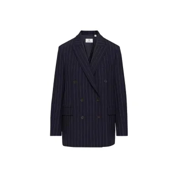 ARITZIA Business Suits Women's Marine Blue/Lorna Stp Ttl Eclp/Wt