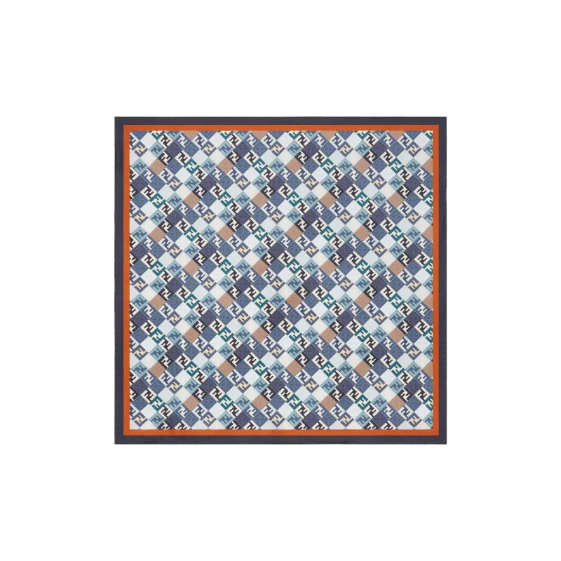 FENDI Mulberry Silk Scarves Women's Blue-0