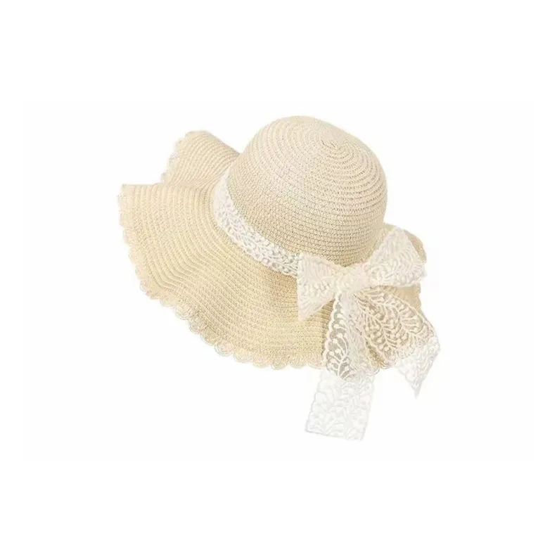 JKEM Straw Woven Sun Protection Hats Women's Beige/Khaki/Pink-1