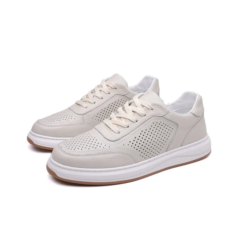 POPULAR ROUSE PR Anti Slip Wear Resistant Low Top Skateboard Shoes Men's White Cut Out-1